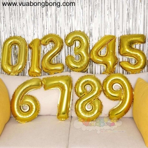 Bong bóng số vàng gold size 70cm